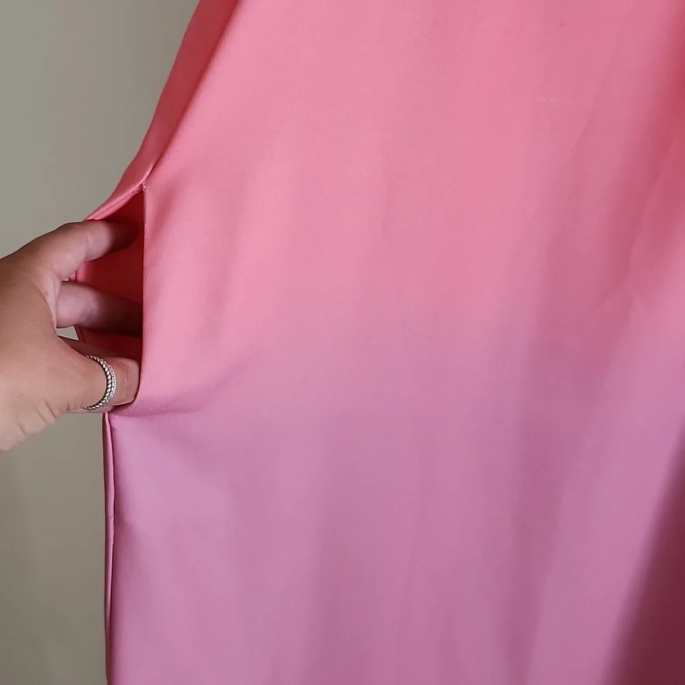 Roan + Ryan Ombre Maxi Dress in Pink and Purple Womens Large Tie Back Sleeveless